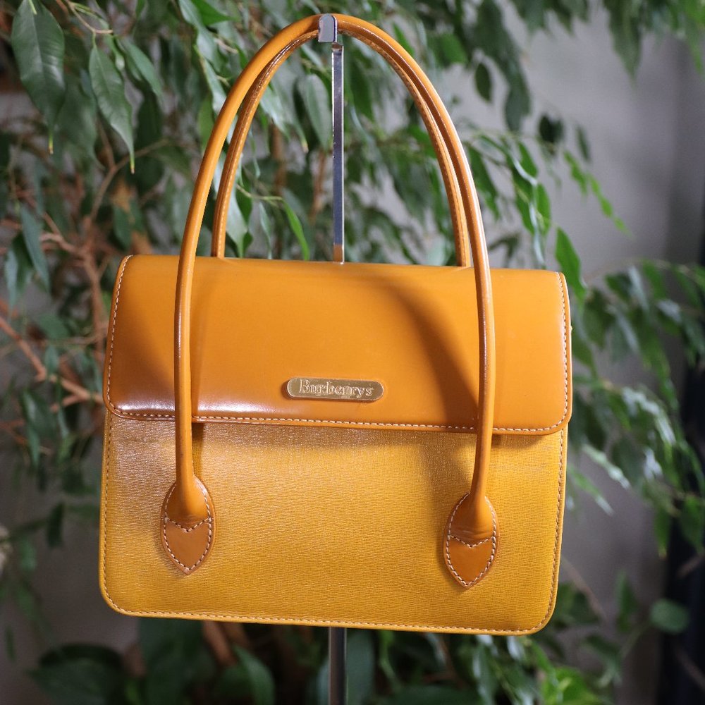 Vintage Burberreys Two Tone Leather Handbag